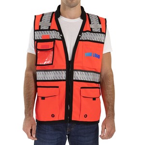 Hi Vis Workwear <b>Safety</b> Vest with Reflective <b>Tape</b> for Day and Night Visibility - Product Image 1