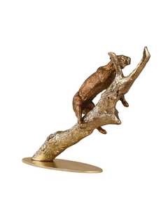 Décoration qui parle de modernité et de géométrie sauvage : Sculpture en laiton Panthère Rouge, faite à la main, écologique, décor artistique pour le sol, salon - Product Image 3