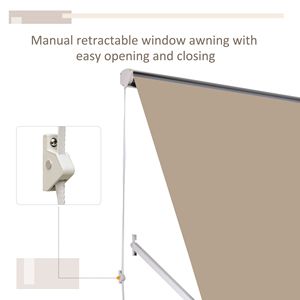 Tenda da Sole Manuale Retrattile da Esterno con Braccio a Goccia da 1,8 m, Telaio in Alluminio, Protezione Solare UV e Accessori - Product Image 6