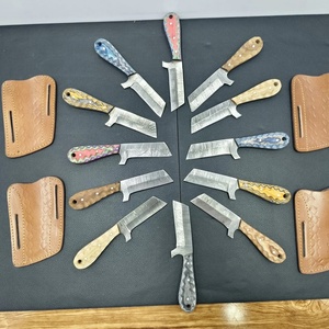 Lote al por mayor de 20 cuchillos de vaquero de acero de Damasco con mangos de madera Pakka, espiga completa, hojas fijas de 7 pulgadas, cuchillo de ranchero - Product Image 5
