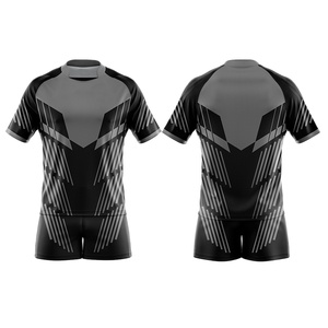 Nouvelle conception, ensembles d'uniformes de rugby professionnels unisexes personnalisés, service OEM, respirant, antibactérien, taille élastique, short - Product Image 6