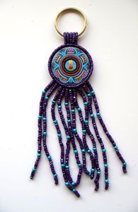 Artisan Handmade Eco-Friendly Classic Embroidery Beaded <b>Keychain</b> with Elegant Beadwork <b>Customized</b> Design-MD HANDICRAFTS - Product Image 2
