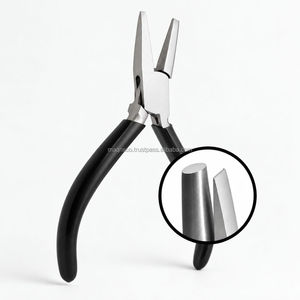 Wholesale High Quality 5" <b>Flat</b> <b>Nose</b> <b>Pliers</b> Jewelry Making Stainless Steel Wire Bending Customized Logo Black Handle - Product Image 2