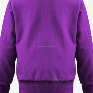 Chaqueta Varsity Personalizada de Fábrica, Fabricante OEM, MOQ Bajo, Color Morado, Transpirable, Resistente al Viento, para Hombre y Mujer - Product Image 4