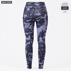 Leggings de yoga imprimés à taille haute pour femmes, avec poches, compression, pour l'entraînement et le fitness, OEM ODM, marque privée, vente en gros - Product Image 2