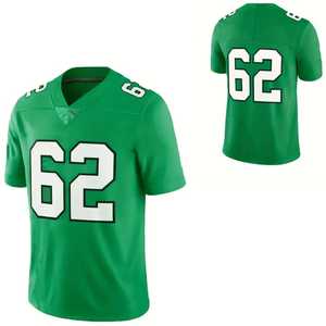 Camiseta Deportiva Verde con Cuello en V de Fútbol Americano para Hombre, Manga Corta, Número 62, Estampado en Serigrafía, Poliéster, Talla Grande - Product Image 6