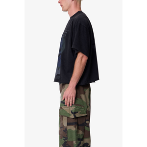 T-shirt homme col rond manches courtes, motif graphique avant et arrière, coupe ample, streetwear, vente en gros, personnalisable OEM, en jersey de coton, référence 994 - Product Image 3