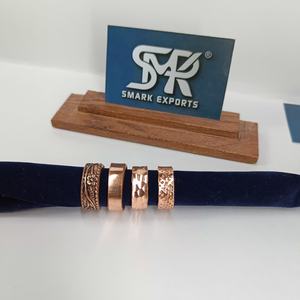 Adjustable Copper <b>Magnetic</b> Therapy <b>Ring</b> Handcrafted Plain Hammered Design Modern Antique Lightweight Statement Jewelry - Product Image 3