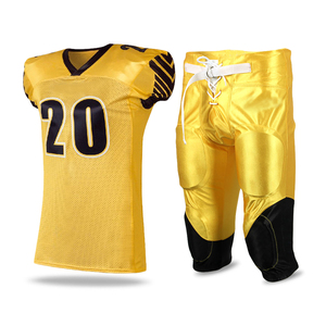 Men's American Football Jersey Set Printed 100% <b>Polyester</b> Yellow Navy 24 Sublimated Moisture Wicking Practice Wear Regular Fit - Product Image 6