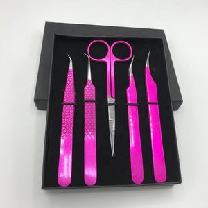 Pince à épiler rose vif en acier inoxydable durable japonaise vente en gros - Product Image 5