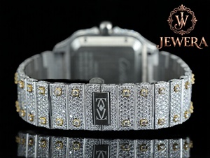 Reloj de Acero Inoxidable Plateado de Primera Calidad con Incrustaciones de Diamantes Mossinate, un Accesorio Elegante para Cada Ocasión, en Venta - Product Image 3