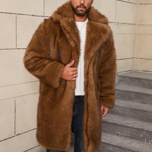 Fashion <b>Men's</b> Faux fox Fur Coat Autumn and Winter <b>Long</b> Windbreaker Faux Mink Coat - Product Image 1
