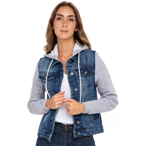 En stock, vestes en denim brut de haute qualité pour femmes, respirantes, écologiques, séchage rapide, 100% coton, fabriquées au Pakistan - Product Image 3