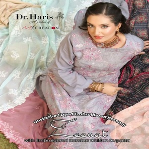 Vestido de Panjabi paquistaní bordado Karandi para mujer Traje de Salwar Kameez de tres piezas diseñado por Dr Haris Vol ZEENAT - Product Image 2