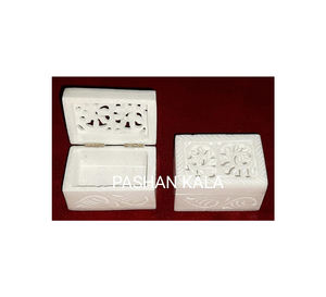 Boîte à bijoux en pierre de savon naturelle sculptée à la main de qualité supérieure indienne pour la décoration de mariage, la décoration de la maison et les cadeaux Meilleur acheteur - Product Image 3