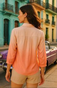 Camisa de rayón premium con cuello extendido y mangas largas, ligera, informal, para uso diario, de exportador a bajo precio. - Product Image 2
