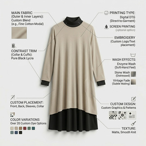 Nuevo Diseño, Talla Grande, Abaya Musulmana Estampada para Mujer, Conjunto Deportivo con Sudadera con Capucha, 100% Algodón Ecológico, 2 en 1 - Product Image 4