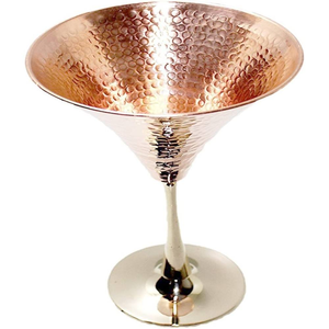 Hammered Copper <b>Goblet</b> with Oxidized Finish Eco Friendly Rustic Drinkware for <b>Wine</b> Cocktail Home Bar Use - Product Image 5