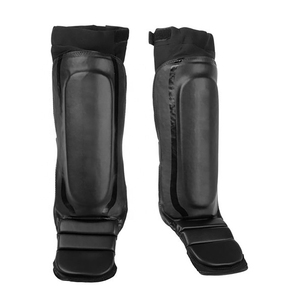 Protège-tibias de boxe professionnels en PU avec rembourrage EPE, fermeture auto-agrippante, unisexe, pour adultes, équipement de protection léger - Product Image 2