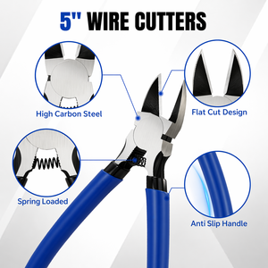 5 Inch Stainless Steel Precision Flush Cutter Pliers <b>Wire</b> Snips for 3D Printing Jewelry Making <b>Craft</b> Tool 2 Pack - Product Image 6