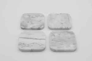 Premium Natural <b>Marble</b> <b>Coaster</b> Set With Green Grey and White Stone Elegant Design For Home Decor and Drink Use - Product Image 3