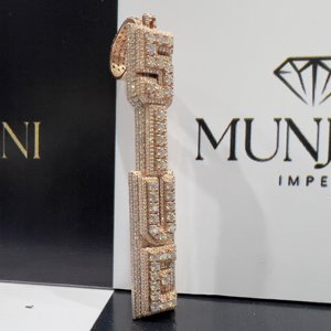 Cadena Cubana de Lujo, Plata de Ley 925, Joyería Hip Hop para Hombre, Colgante con Baño de Oro de 14k, Corte Brillante con Temática de Diamantes, Certificado IGI - Product Image 4