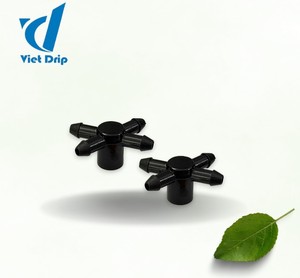 Conector de Manguera de 4 Vías Viet Drip de Plástico Virgen con Certificación ISO, Conector de Espiga de 16 mm para Riego Agrícola, Ecológico - Product Image 1