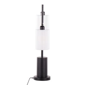 Cannes Contemporary <b>Black</b> <b>Metal</b> Table <b>Lamp</b> with White <b>Shades</b> Modern Elegant Design - Product Image 3