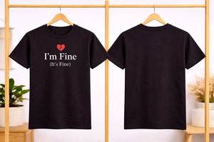 Camiseta con Frase Divertida Personalizada, Camiseta Gráfica con la Frase 'Estoy Bien, Está Bien', Camiseta Informal de Algodón de Manga Corta Unisex para Mujer, Ropa al por Mayor OEM - Product Image 4