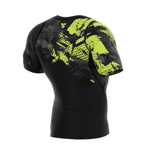 Maillots de compression personnalisés pour hommes, Rash Guard BJJ MMA, imprimés en sérigraphie, en Spandex/Polyester 180g, respirants, marque personnalisée - Product Image 6