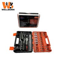 Jeu de clés à douille de 53 pièces - Jeu de cliquet à 72 dents de 1/4 ", jeu de clés combinées en acier CR-V avec étui en plastique pour la réparation automobile
