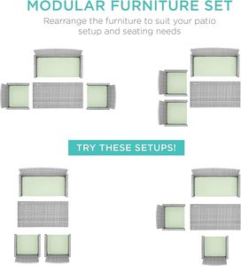 Premium PE <b>Rattan</b> Wicker Garden Furniture Patio Conversation Sofa Set with Elegant Glass Top <b>Table</b> for Outdoor Living - Product Image 5