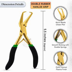 Juego de Pinzas para Extensiones de Cabello QORVEX Instruments de Acero Inoxidable con Micro-Link de Fijación Fuerte, Etiqueta Personalizada - Precio Bajo - Product Image 2