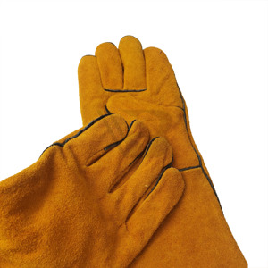 Heavy Duty Industrial High Temperature Heat Resistant Foundry Forging Metal Fabrication Safety Protection Leather Welding <b>Gloves</b> - Product Image 6