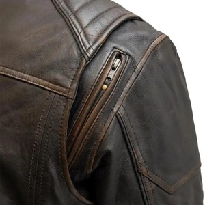 Men’s Leather Motorcycle <b>Jacket</b>, Black <b>Cafe</b> <b>Racer</b> Biker <b>Jacket</b>, Vintage Genuine Leather Moto <b>Jacket</b>, Classic Riding <b>Jacket</b> - Product Image 4