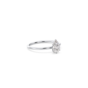 Bague solitaire REYES personnalisée en or massif 14 carats avec diamant de laboratoire HPHT CVD et halo caché pour femme, cadeau d'anniversaire parfait, bijoux - Product Image 3