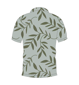 Polo pour homme à imprimé feuilles vert sauge, décontracté, à manches courtes, mode été, chemise de golf - Product Image 2