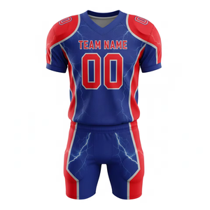 Conjunto de Uniforme de Fútbol Americano para Adultos - 100% Poliéster, Impresión Sublimada, Pantalones Cortos de Alta Calidad, Nombre del Equipo Personalizado, Servicio OEM, Pedido por Equipo - Product Image 6