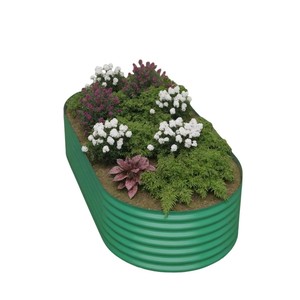 Weatherproof Outdoor Metal <b>Garden</b> Beds Heavy Duty Steel <b>Planter</b> Boxes For Herbs & <b>Vegetables</b> Modular Round <b>Garden</b> Bed - Product Image 2