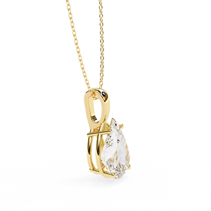Pendentif en diamant taille poire or rose certifié IGI, plaqué or, bijoux tendance minimalistes pour femmes, à porter au quotidien - Product Image 3