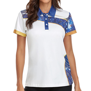 Chemises polo pour femmes brodées de haute qualité à manches courtes, séchage rapide, pour le golf - Product Image 1