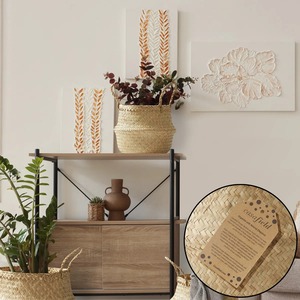 Woven Seagrass <b>Storage</b> Bin Plant Pot Cover Handmade <b>Storage</b> <b>Basket</b> Wholesale eco-friendly Made in Vietnam - Product Image 5
