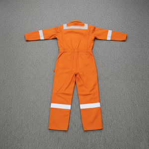 Mono de Trabajo Personalizado de Poliéster Ignífugo Naranja con Tira Reflectante de Alta Visibilidad ANSI Clase 2, con Luz LED Intermitente, Impermeable, de Protección y Emergencia - Product Image 4