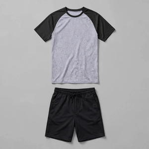 2026 Wholesale Summer Men's Casual Shorts <b>Set</b> Plain Color Solid 100% Cotton Jersey Quick Dry Knitted Customized Logo <b>Twin</b> <b>Set</b> - Product Image 3