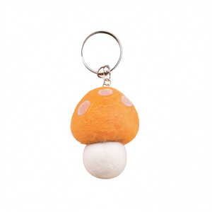Mushroom Shaped Felt Plush Key <b>Ring</b> Unique and Stylish Keychain - Product Image 2