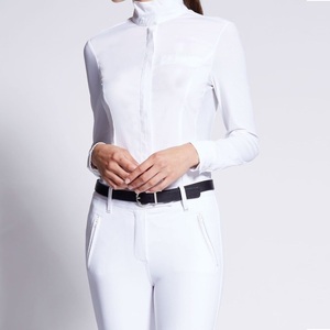 Camisa de equitación para mujer, talla grande, informal, de alto rendimiento, transpirable, con bordado, de spandex/poliéster - Product Image 4