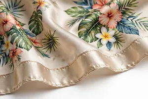 <b>Women</b> Elegant Summer Satin Silk Scarf Leaf Pattern Square <b>Shawl</b> Fashion Accessory Outdoor Gift - Product Image 3