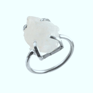 Bulk Supply Rainbow Moonstone <b>Ring</b> German <b>Silver</b>, Natural Rough Stone Wholesale Healing Crystal Jewelry Solid <b>Silver</b> <b>Ring</b> - Product Image 1