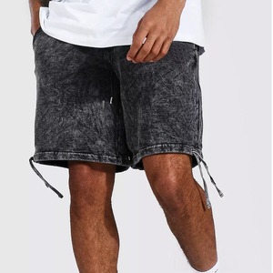 Pantalones Cortos Cargo de Mezclilla para Hombre, Estilo Casual de Verano, Cintura Media, Secado Rápido, Lavado Desgastado, Material Vaquero con Decoración de Agujeros - Product Image 3