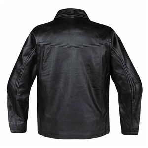 Chaqueta de Invierno de Cuero Genuino Premium para Hombre, Cuello Alto, Logotipo Frontal, Chaqueta de Motociclista, Manga Larga, Casual, Elegante, Alta Costura - Product Image 6